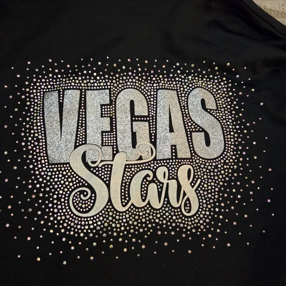 Sport-Tek Vegas Stars Rhinestone Black Full Zip Jacket Women's Size Large Cheer